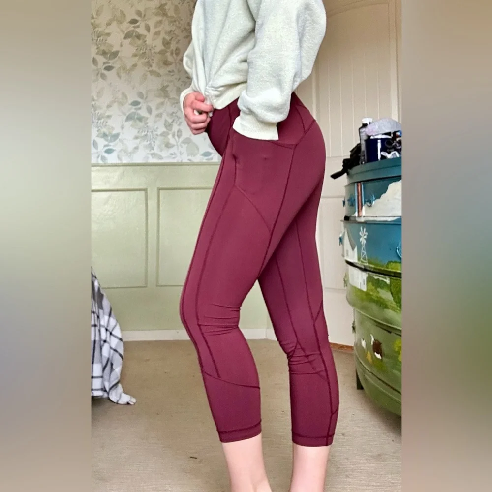Lululemon Athletica Maroon Leggings - Picture 3 of 6